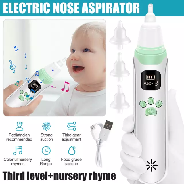Rechargeable Baby Nasal Aspirator Electric Safe Hygienic Nose Cleaner For Infant