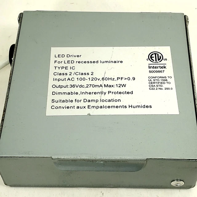 INTERTEK LED DRIVER Recessed Luminaire Type Ic Class 2 Ac 100-120V ...