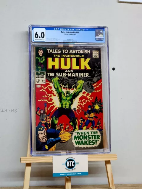 Tales to Astonish #99 CGC 6.0 - Hulk & Sub-Mariner Marvel Comics 1968 Silver Age