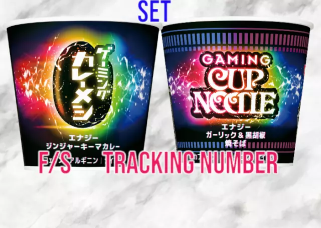 Nissin Gaming Cup Noodles & Gaming Curryme Rice Contains Caffeine F/S Tracking