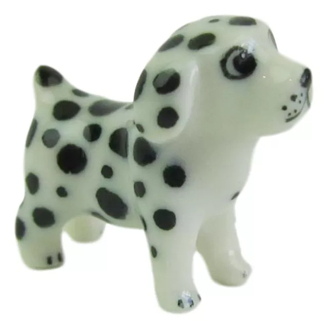 Miniature Porcelain Dalmatian Dog Figurine Approx 1.5cm HIgh (tiny - minute)