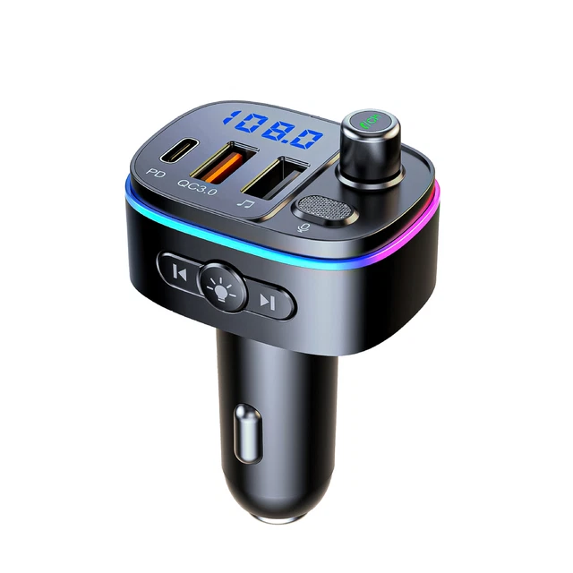 T65 Auto MP3 Player Universal Stereo Sound LED Display Quick Charging Car MP3