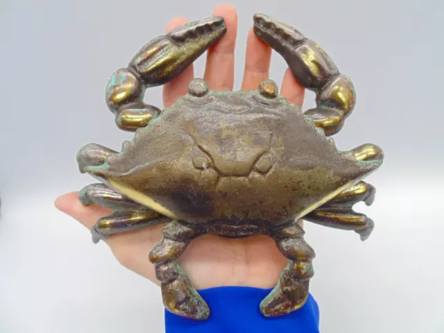 VINTAGE Signed & Copyright 1998 MICHAEL HEALY Designs CRAB DOOR KNOCKER ~ BRASS