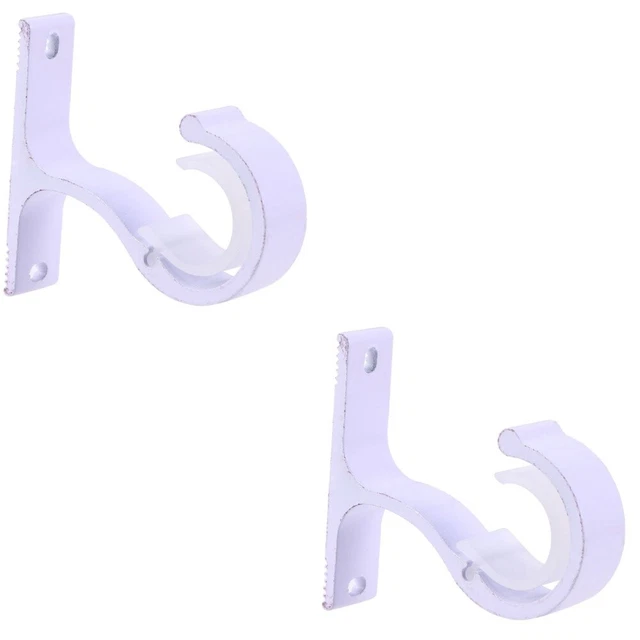 2 PCS HEAVY Duty Coat Hangers Brackets for Curtain Rods Extra Thick £9.