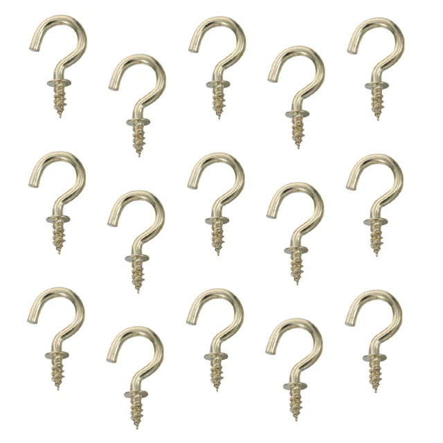100 Pcs Hanging Cup Hook Screw- Cup Hooks Outdoor Garland Hanger