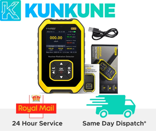 GQ GMC-320S Digital Geiger Counter Radiation Detector - Rechargeable, With Data Logging & PC Software