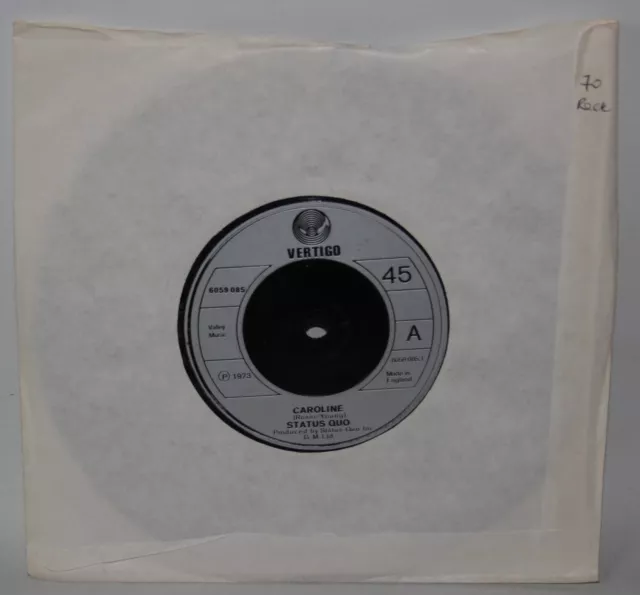 Status Quo - Caroline - 1973 Vinyl 7" Single - Vertigo 6059 085