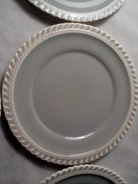 Harker Pottery 6 1/4" Gray Chesterton Harkerware Bread Dessert Plates Set of 6 2