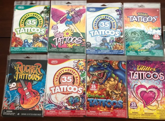 Mega Deal 20 Packs Savvi Asst. Tattoos Usa Made Great Party Favors 730 Total