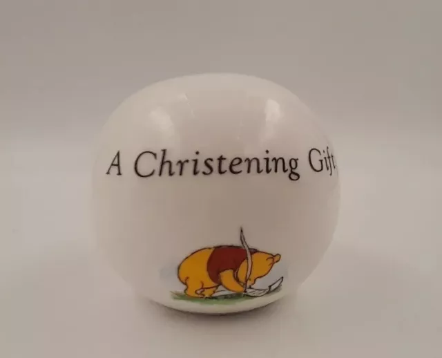 Royal Doulton Disney Ceramic Money Box Winnie The Pooh Christening Piggy Bank