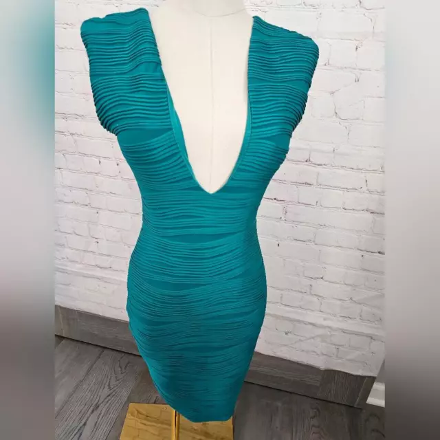 Bec & Bridge Wisteria Wave-Patterned Stretch Knit Dress | Jade | Size 4 | NWT