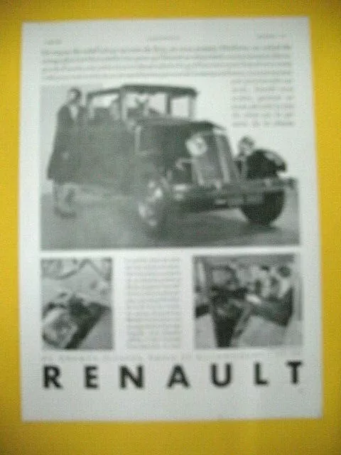 Publicite De Presse Renault Automobile Monastella Cabriolet 6 Et 8 Cyl. 1930