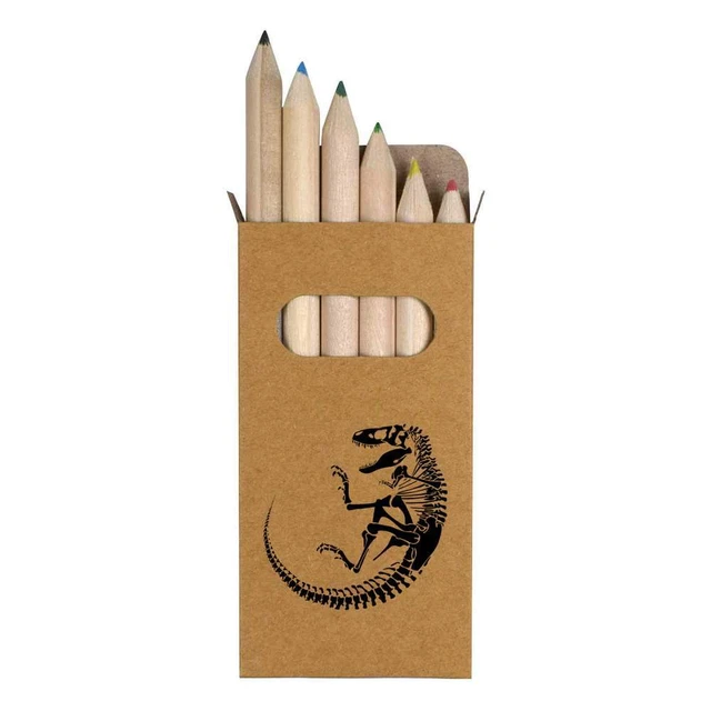 6 x 'Tyrannosaurus Fossil' kurz 85 mm Bleistifte/Buntstift-Set (PE00051126)