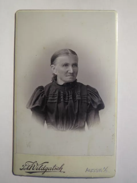 Aussig a. E. - Frau im Kleid / CDV