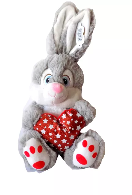 HASE MIT HERZ Plüsch Kuscheltier Plüschhase Plüschtier Stofftier EUR 19