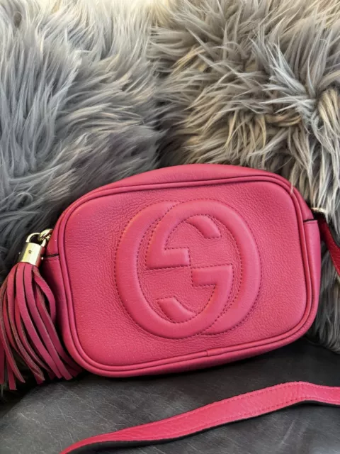 GUCCI SOHO DISCO Crossbody Bag Leather Pink 496.73 PicClick UK