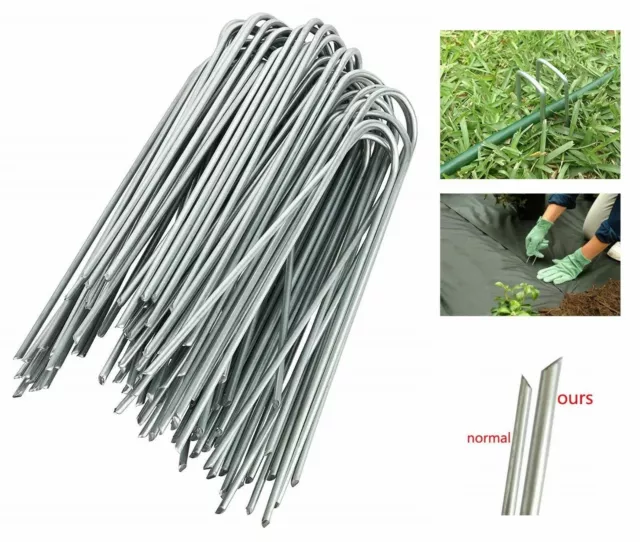 Turf Pin U Shaped Tent Pegs Galvanised Securing Ground Staple’s Garden x10 Metal