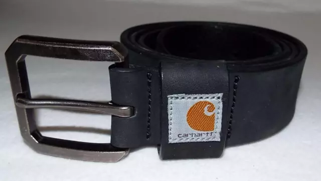 MEN'S CARHARTT LEGACY Saddle Full Grain Leather Belt Charcoal/Black ...