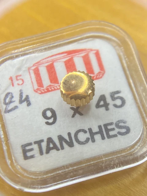 Couronne De Montre étanche Canon Court - Filetage 0.90 - Chromé - Neuf Ancien Stock (NOS)