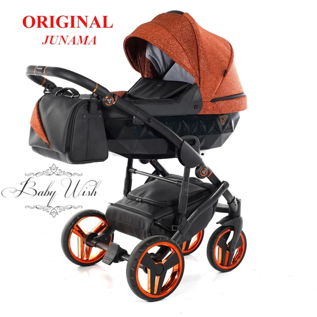 JUNAMA SUPERSTAR V2 BABY PRAM STROLLER 3in1 CARRYCOT + PUSHCHAIR + CAR SEAT