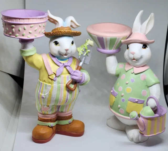 Luz de té de velas Lava Enterprises Pascua Mr. & Mrs. Rabbit Jardín de colección Rana y flores