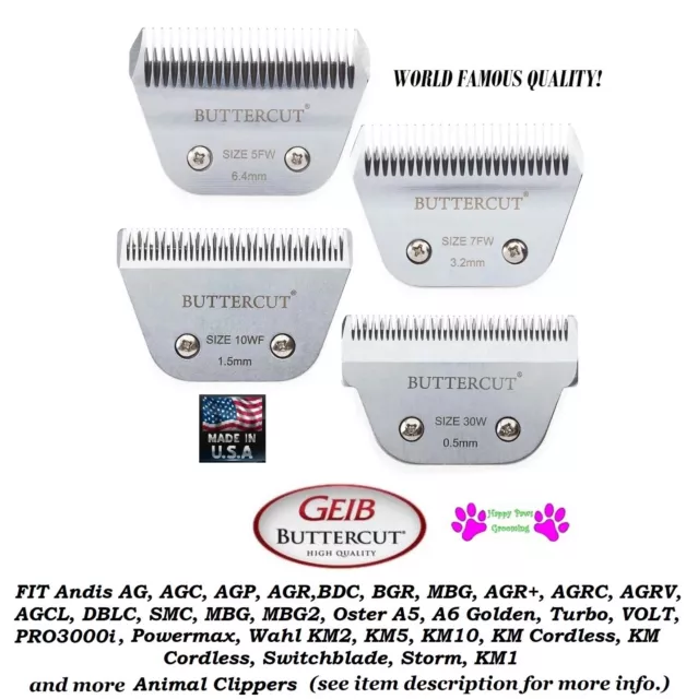 Geib BUTTERCUT STAINLESS STEEL Largo Lama Per Andis Ag, Oster A5, Wahl Km