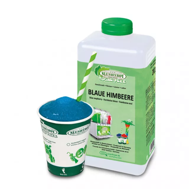 SLUSHYBOY® Sugar Free - Blaue Himbeere, zuckerfrei - 1 Liter Flasche