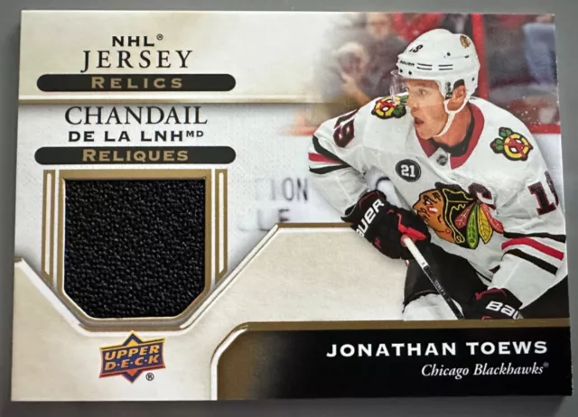 2019-20 UD Tim Hortons Jersey Relic BLACK Jonathan Toews Card #J-JT SSP MINT