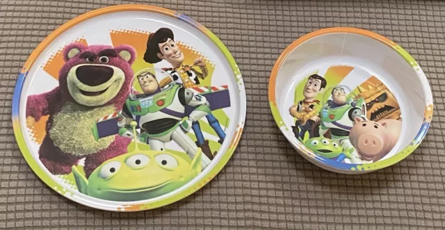 Vintage Toy Story Woody Buzz & Friends Zak Designs Melamine Bowl & Plate Set VGC