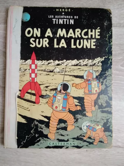 tintin on a marche sur la lune 1955 trimestre 2 n751 etat correct bd casterman