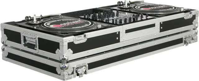 FZBM12W Flight Zone Ata Dj Coffin with Wheels for a 12" Mixer & Two Turntables i