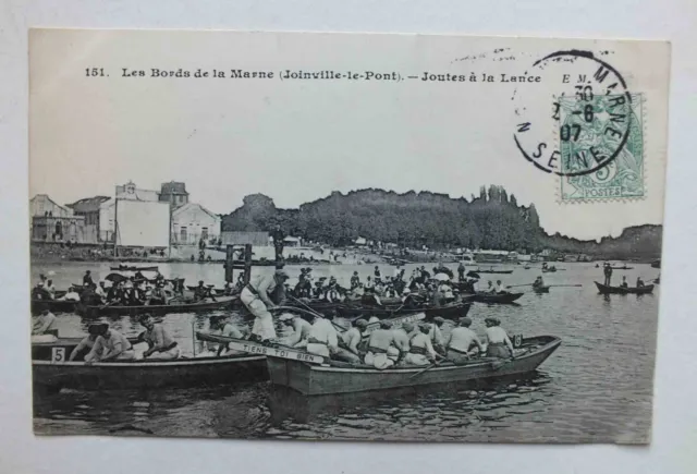 Cpa - Les Bords De La Marne - Joinville Le Pont - Joutes A La Spear - 151