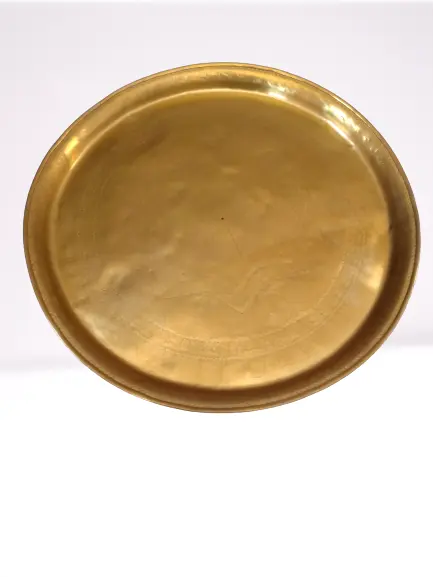 Antique Moroccan round brass tray