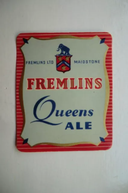 Variation Mint Fremlins Queens Ale Maidstone Kent Beer Bottle Label