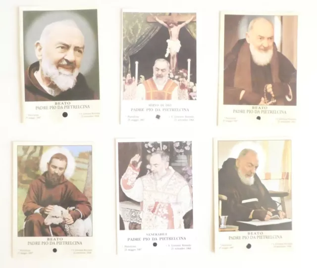 Lotto 6 santini Padre Pio da Pietrelcina con reliqua