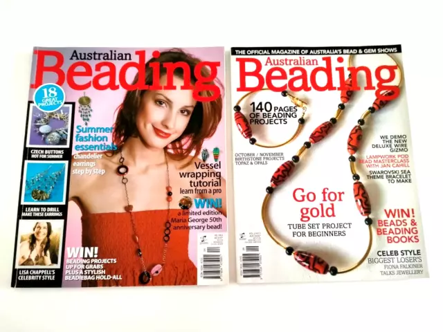 Bundle of 2 Australian Beading Magazines Jewellery Making Craft