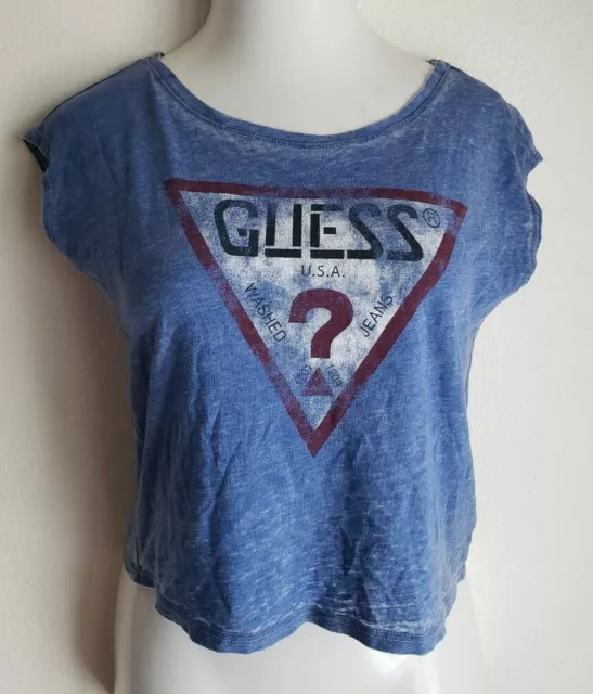 GUESS Women's tee distressed anniversary "30 Sexy Years!" Sz XS bust 35"