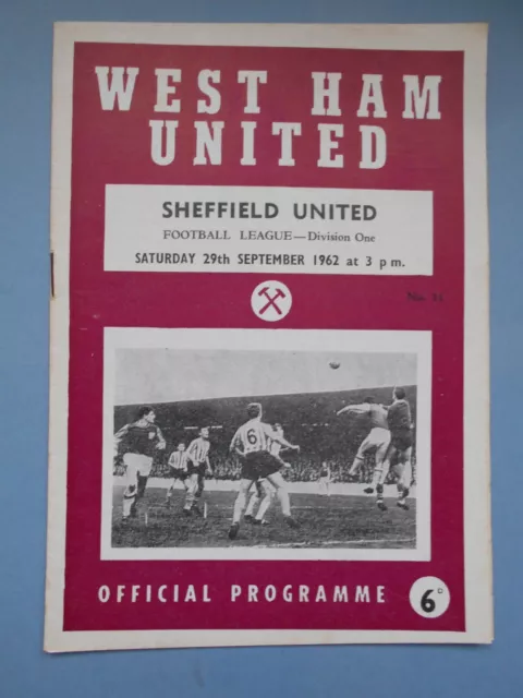 West Ham Sheffield United  1962/63 League Division One mint condition