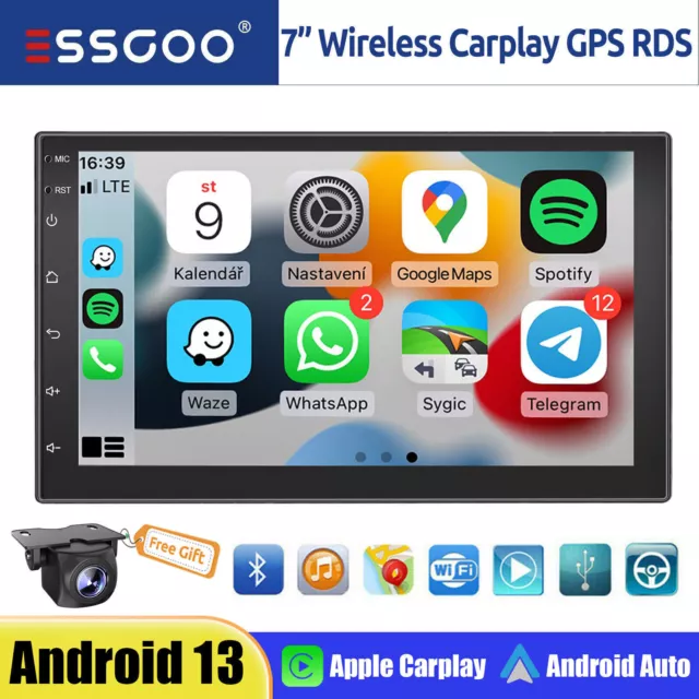 Double 2 DIN 7" Car Stereo Android 13 Radio GPS SAT NAV Bluetooth Wifi RDS 2+32G