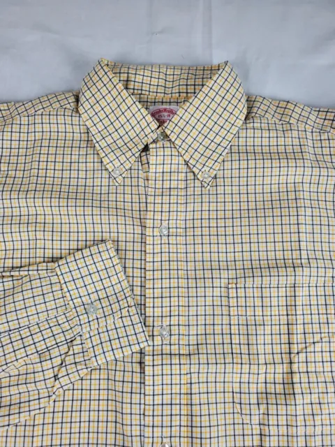 60s Six Buttons Vintage Brooks Brothers Makers Gingham Shirt 15.5 OCBD USA