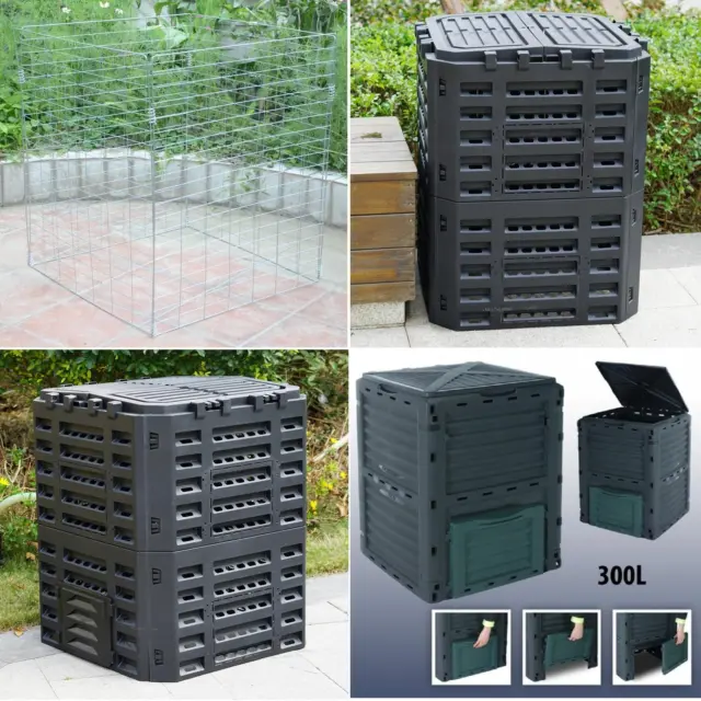 Large Plastic Composter Bin Organic Eco Recycling Compost Converter Garden Bin