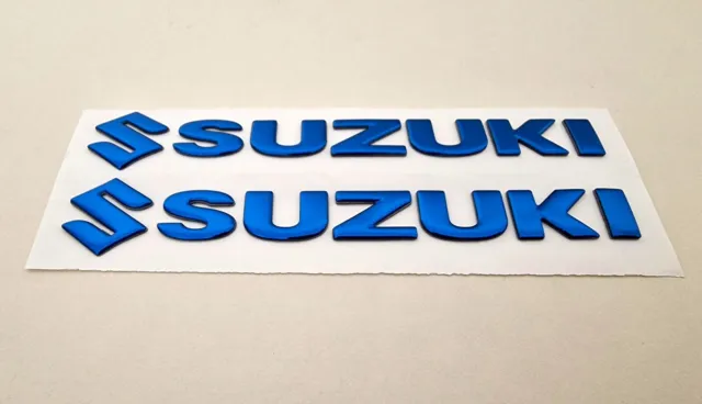 Suzuki Blue  3D Badge Letters Emblem Logo Stickers Graphics Decals