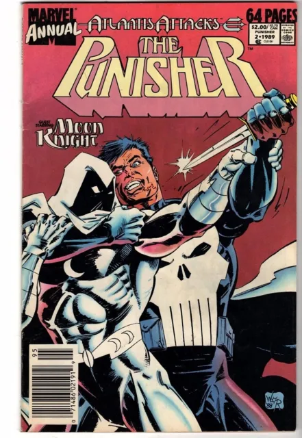 Punisher Annual # 2 (Marvel)1989 - Atlantis Attacks / feat. Moon Knight - VF/VF+