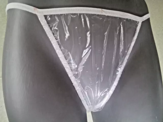 Handmade soft sheer nylon tricot panties knickers white picot sissy see  through sexy cd tv