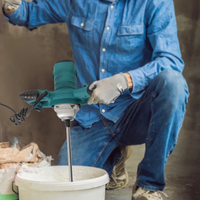 Electric Plaster Paddle Mixer Drill Mortar Cement Paint Stirrer 6 gears 2100W US