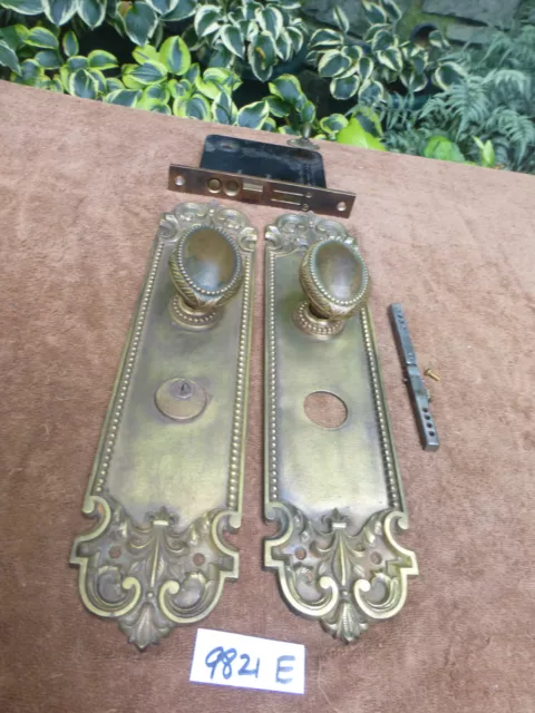 Vintage Antique Lg 6 Pc Corbin "Passy" Cast Bronze Entry Door Hardware 1895 Set