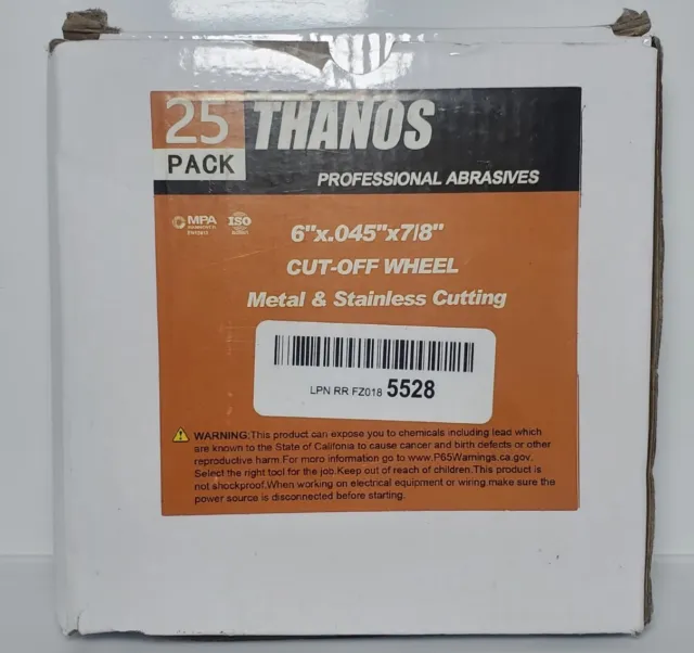 Thanos Cut Off Wheel 25 Pack For Metal Aluminum Cutting Angle Grinder