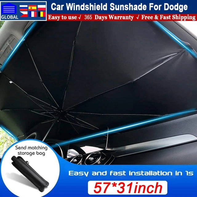 57inch Auto Sun Shades Car Windshield Visor Block Cover Privacy Shades For Dodge