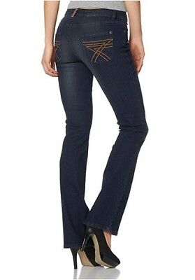 Arizona Reggae Bootcut Jeans Gr.36,38,40 Damen Hose Stretch Denim Blue Black L32 