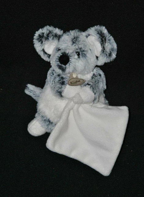 Peluche doudou souris gris bleu chiné BABYNAT mouchoir blanc les flocons TTBE
